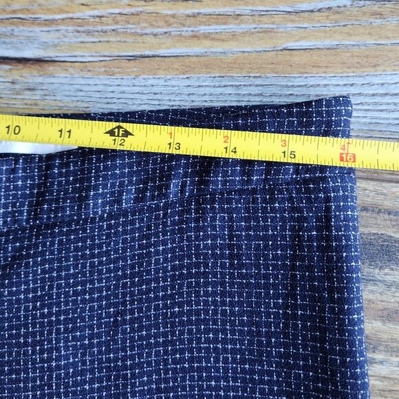 Hugo Boss 100% Wool Straight Wide Leg Dress Pants Zip Check Blue - Picture 8 of 12